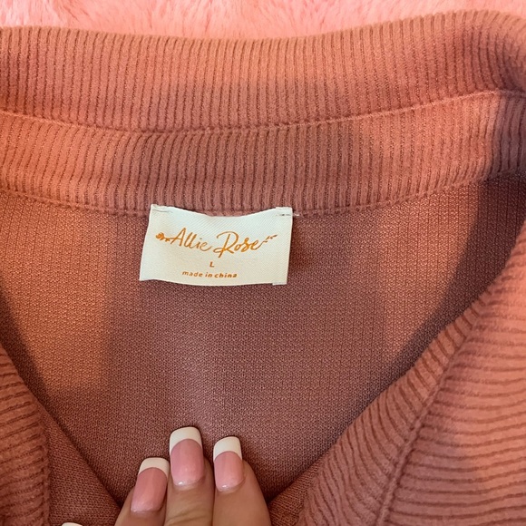 Allie Rose Ribbed Button Down - Picture 2 of 2